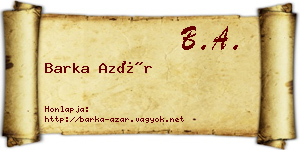 Barka Azár névjegykártya